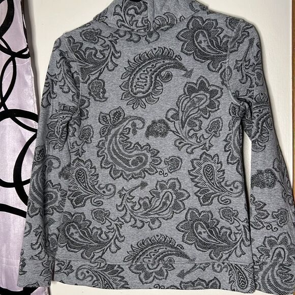 Croft & Barrow Pull-Over Paisley Sweatshirt in Gray PXS - Picture 9 of 10